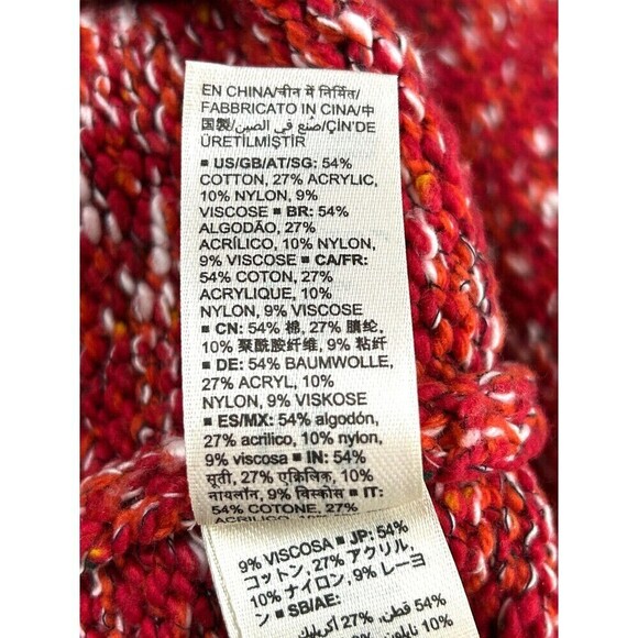 Goodthreads Women Sz XL Short Crewneck Popcorn Marled Red Long Sleeve Sweater R2 - Picture 13 of 13